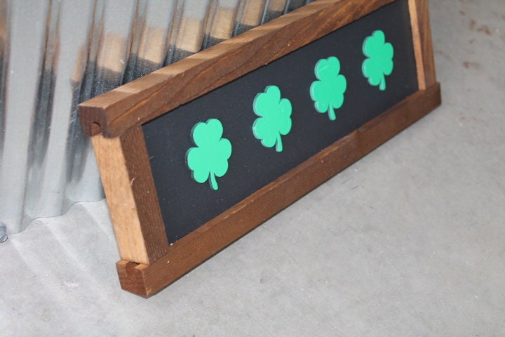 Clover 3 Leaf Luck St Patrick's Day Green Handmade Home decor Small Seasonal Wall Art Spring Lucky Celebrate Cute Cutout Raised Wood