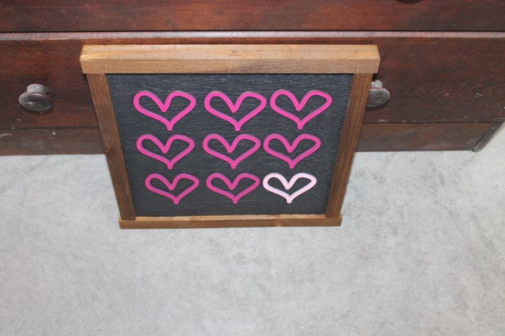 Heart Sign Valentines Day Girls Room Decor Handmade Home decor Hearts Chalkboard like Pink hearts Pattern Layering Sign Coffee Bar Farmhouse