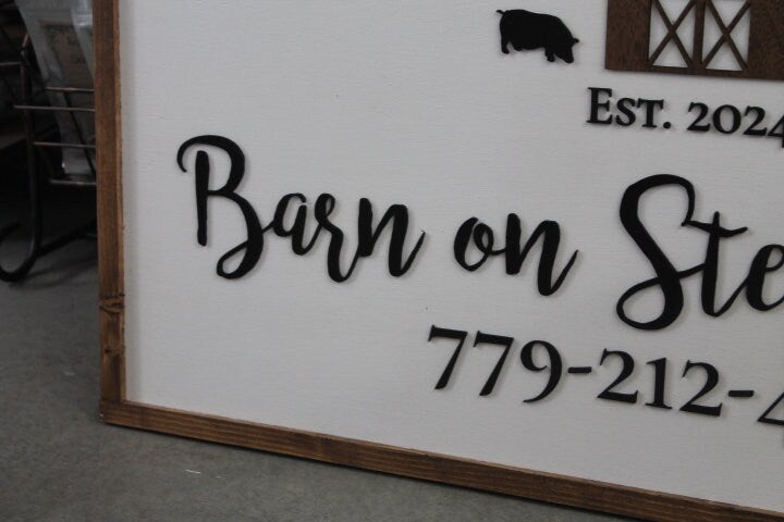 Wedding and Events Custom Business Sign Rectangle 3D Large Custom Indoor Outdoor Small Business Logo Laser Cut Wood Sign Barn Farm