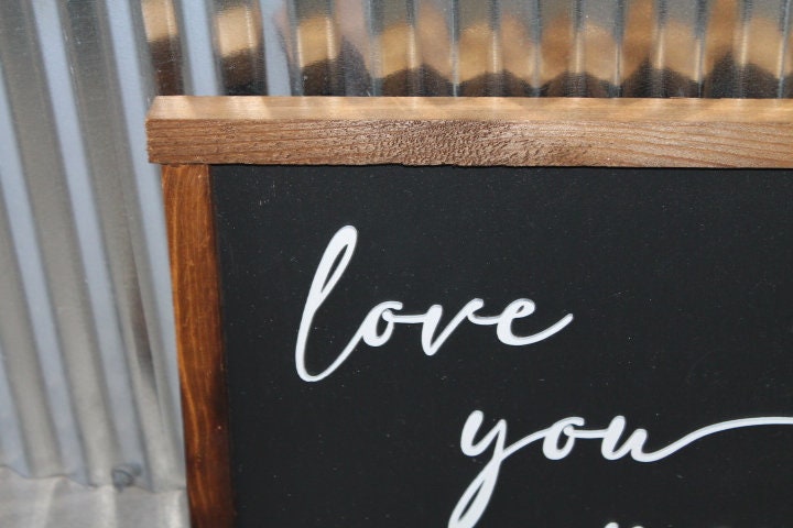 Love you more Handmade Home Decor Giftable Couple Living Room Baby Room Bedroom Decor Sign Wooden Sign Black Brown Raised Layered