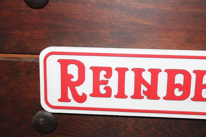 Reindeer Way Street Sign Directional Christmas Winter Santa Wooden Handmade Decor Prop Decoration Layered Sign 3D