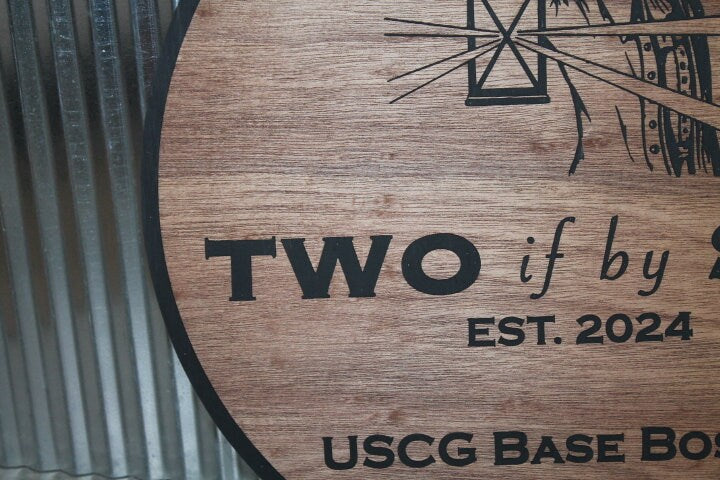 Nautical Sea Lantern Coast Guard USCG Custom Sign Round Base Sign Made to Order Store Front Small Shop Logo Circle Wooden Handmade