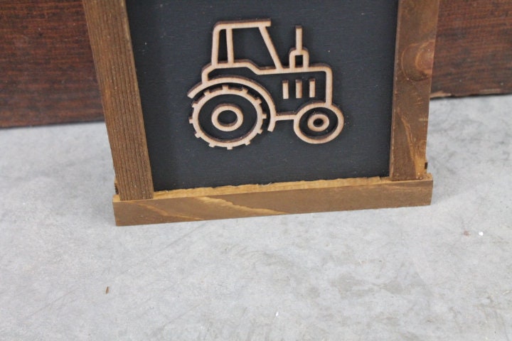 Tractor Boys Room Nursery Play room Farm Farmhouse Farmer Handmade Framed Wall Decor 3D Layered Laser cut wood sign