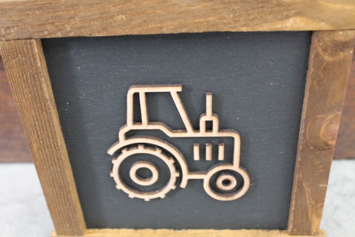 Tractor Boys Room Nursery Play room Farm Farmhouse Farmer Handmade Framed Wall Decor 3D Layered Laser cut wood sign