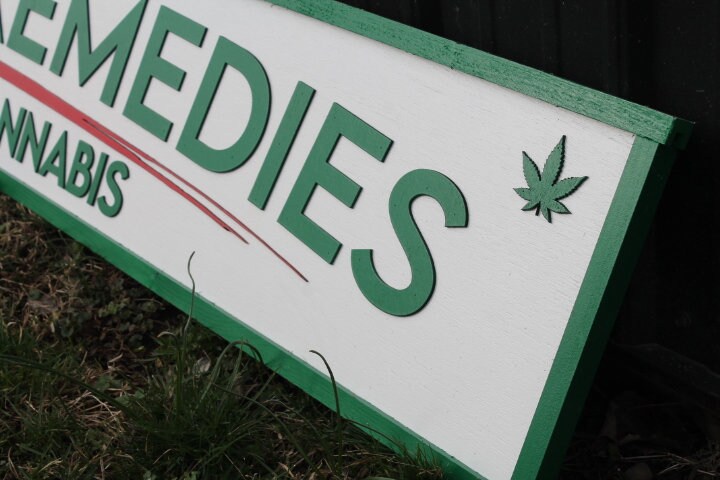 Medical Remedies Cannabis Dispensary Sign Wooden Handmade 3D Business Commerical Signage Herbal Layered Sign Single or Double sided