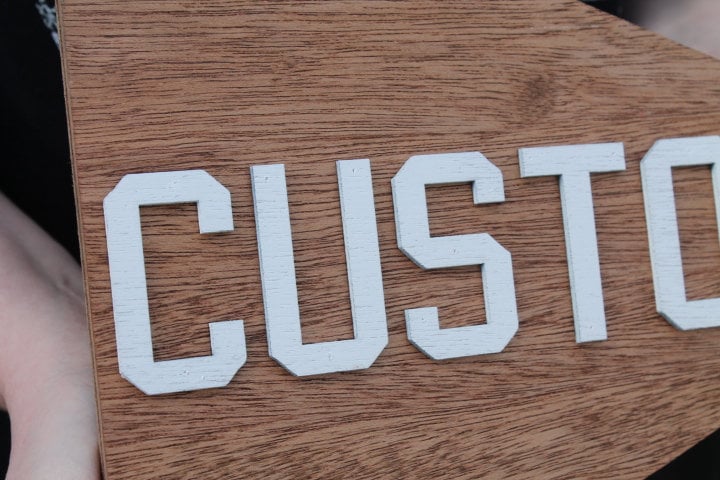 Custom Sports Team Pennant School Memorabilia Spirit Colors Wooden Flag Banner Pendant Handmade 3D Layered Unframed Athletic Championship