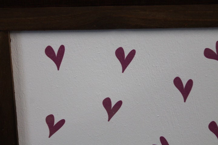 Love Little Hearts Pink Giftable Printed and Raised Sign Decor Party Valentine Cute Handmade Wooden 3d Color Wall Art Decoration