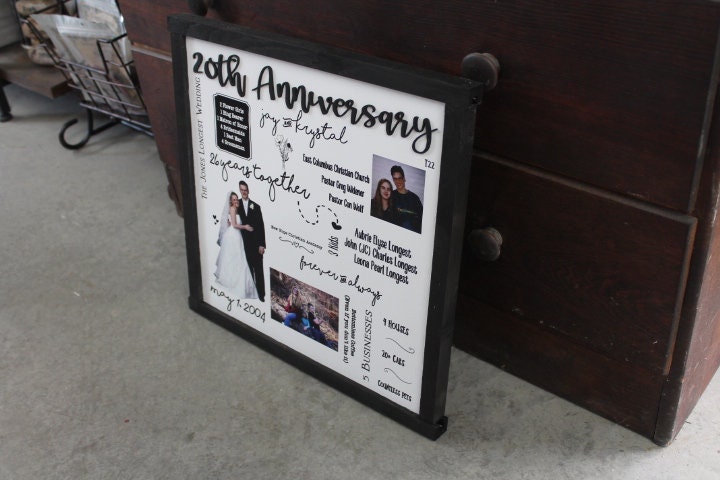 Personalized Anniversary Decor Photos Story Memories Established Celebrate Couple Gift Giftable Vow Renewal Your Story Custom Handmade Sign