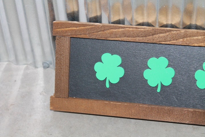 Clover 3 Leaf Luck St Patrick's Day Green Handmade Home decor Small Seasonal Wall Art Spring Lucky Celebrate Cute Cutout Raised Wood