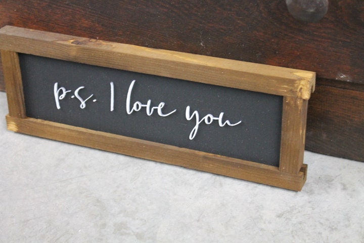 P.s I love you Small Layering Sign Couple Kid room Gift for her Handmade Homedecor Small Seasonal Wall Art Celebrate Cute Cutout Raised Wood