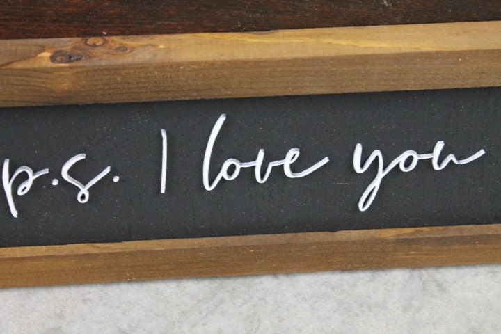 P.s I love you Small Layering Sign Couple Kid room Gift for her Handmade Homedecor Small Seasonal Wall Art Celebrate Cute Cutout Raised Wood