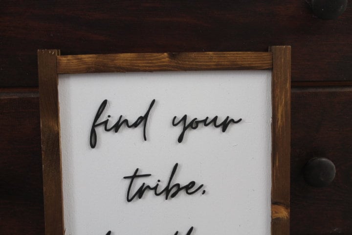 Find your tribe love inspiration explore love them hard friends giftable handmade home decor raised sign saying quote friendship wooden art