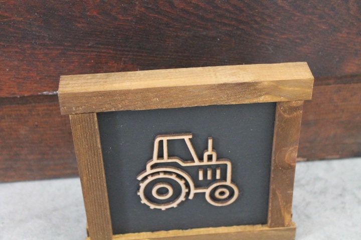 Boys Room Trucks Things with wheels Construction Excavator Tractor Cement Truck Nursery Handmade Decor Baby Gift Brown and Black