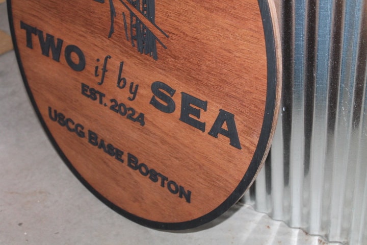 Nautical Sea Lantern Coast Guard USCG Custom Sign Round Base Sign Made to Order Store Front Small Shop Logo Circle Wooden Handmade