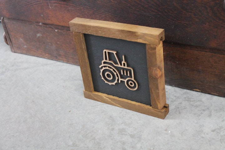 Tractor Boys Room Nursery Play room Farm Farmhouse Farmer Handmade Framed Wall Decor 3D Layered Laser cut wood sign