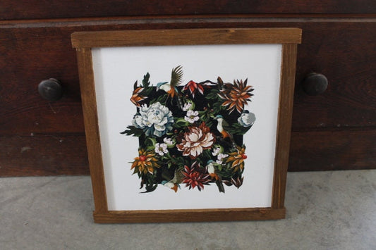 Peony Birds Black Bohemian Gothic Vintage Roses Boho Garden Bouquet Wood Sign Flowers Print Floral Text Wall Art Farmhouse Primitive Rustic