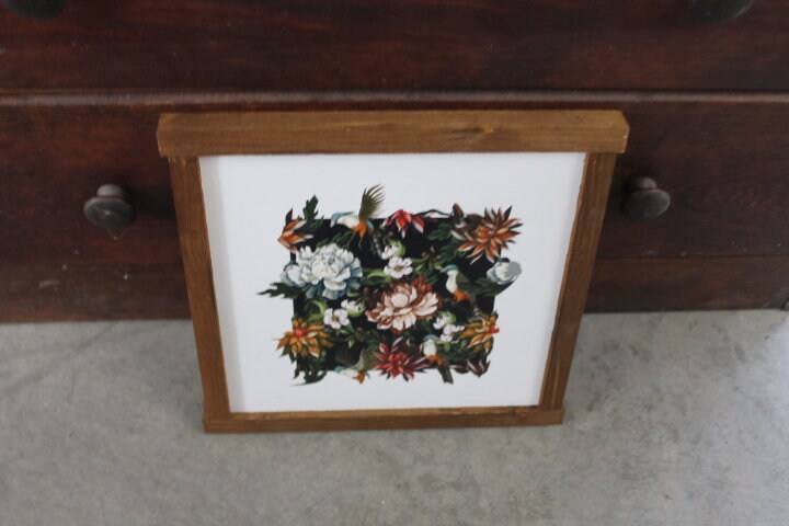 Peony Birds Black Bohemian Gothic Vintage Roses Boho Garden Bouquet Wood Sign Flowers Print Floral Text Wall Art Farmhouse Primitive Rustic