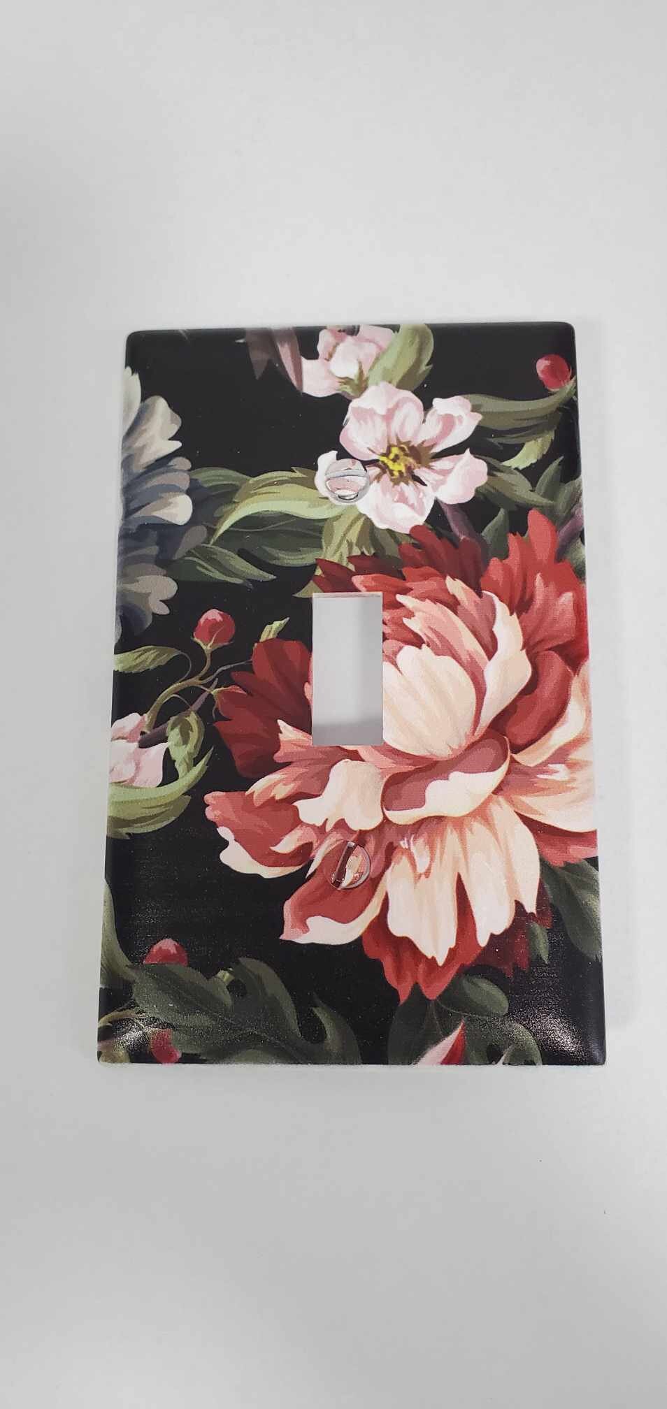 Victorian Vintage Floral Flowers Spring Printed in Color Light Switch Cover Plate Durable Baby Room Kids Room Decorative Decor