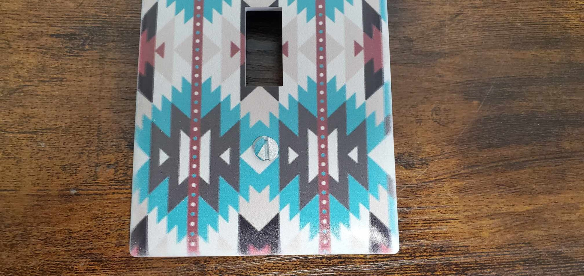 Western Pattern Aztec Geometric Printed in Color Light Switch Cover Plate Durable Baby Room Kids Room Decorative Decor