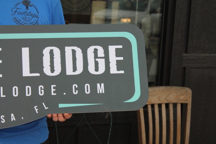 Custom Outdoor Sign Manatee Habitat Lodge Your Logo Enclosure Zoo Wildlife Center Sancturary PVC Textured Weatherproof Waterproof Fade Proof