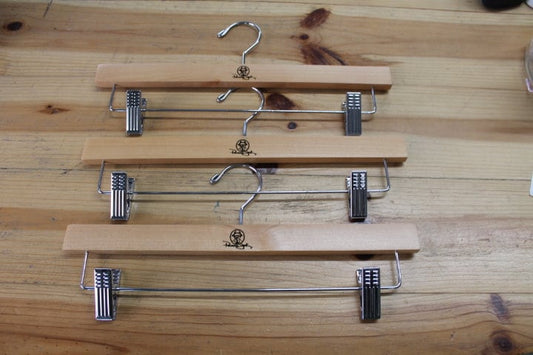 Custom Clothes Pant Hanger Clips Hanger Engraved Hard Wood Use Your Logo Customization Business Logo Personalized