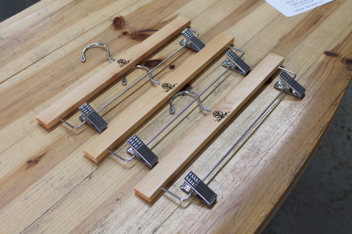Custom Clothes Pant Hanger Clips Hanger Engraved Hard Wood Use Your Logo Customization Business Logo Personalized