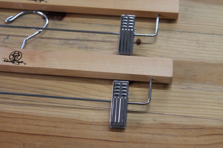 Custom Clothes Pant Hanger Clips Hanger Engraved Hard Wood Use Your Logo Customization Business Logo Personalized