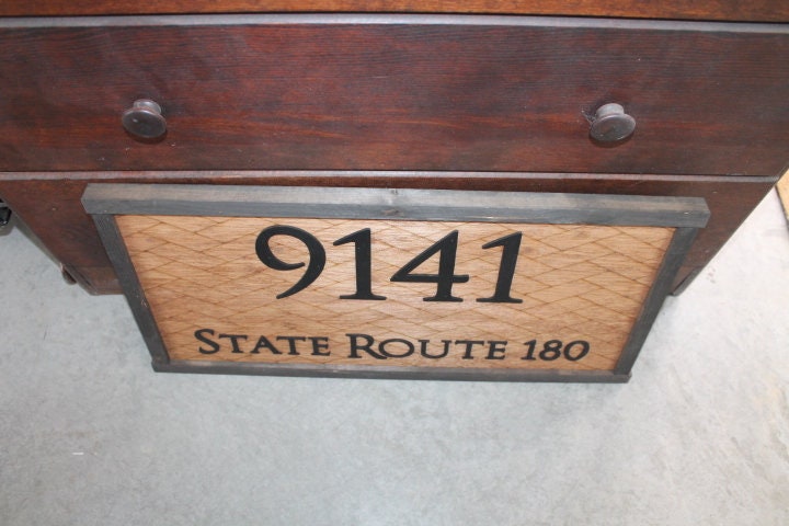 Custom Address Sign Chevron Herringbone Subway Tile Engraved Raised Personalized Home Street Sign Wooden Handmade Sign Layered Your Address