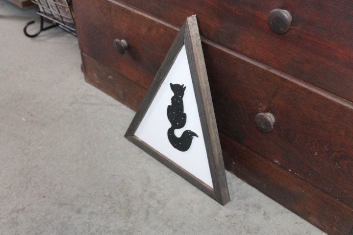 Fox Triangle Kit Woodland Hunter Forest Animals Framed 3D Handmade Art Decor Wooden Sign Raised Layered Sign