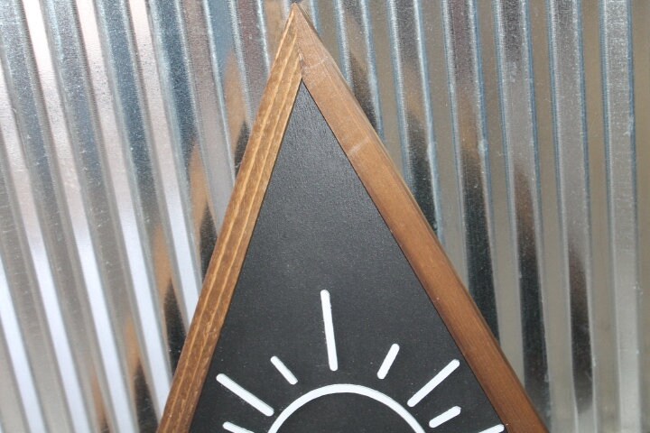 Sun Sunshine Rays Sunset Triangle Framed 3D Handmade Art Decor Wooden Sign Raised Layered Sign