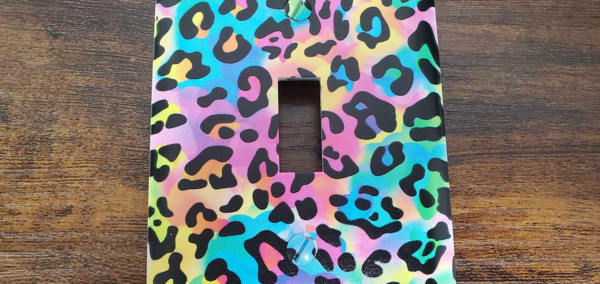 Cheetah Print Rainbow Nursery Spring Printed in Color Light Switch Cover Plate Durable Baby Room Kids Room