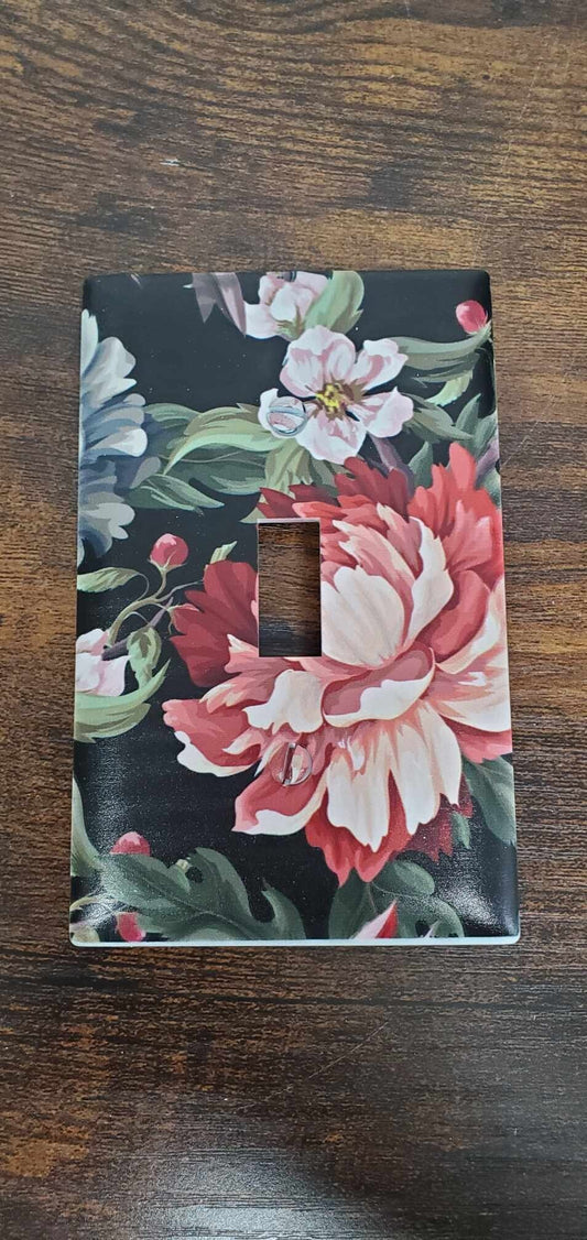 Victorian Vintage Floral Flowers Spring Printed in Color Light Switch Cover Plate Durable Baby Room Kids Room Decorative Decor