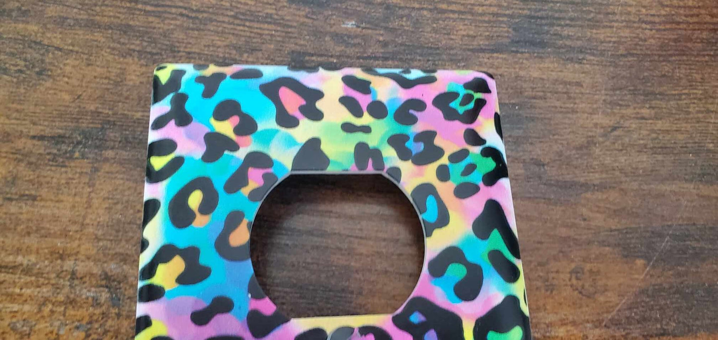 Cheetah Print Rainbow Nursery Spring Printed in Color Light Switch Cover Plate Durable Baby Room Kids Room