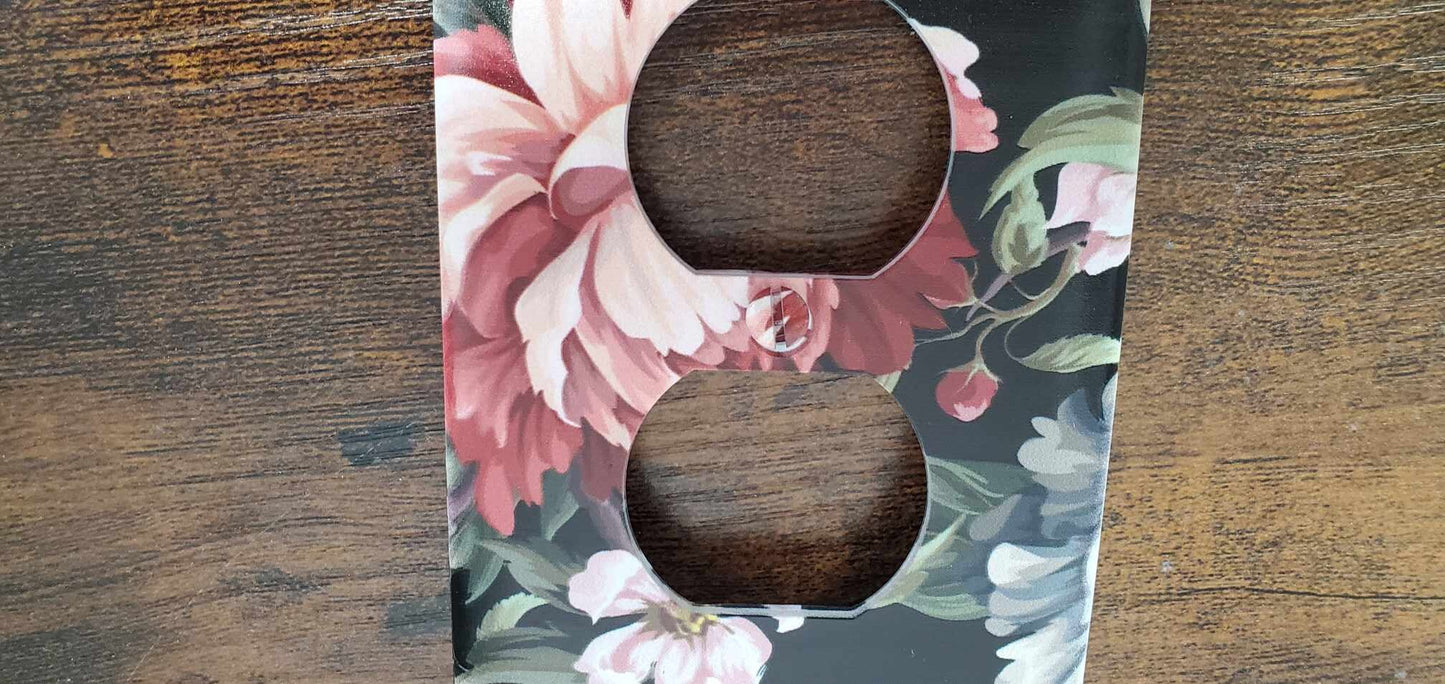 Victorian Vintage Floral Flowers Spring Printed in Color Light Switch Cover Plate Durable Baby Room Kids Room Decorative Decor