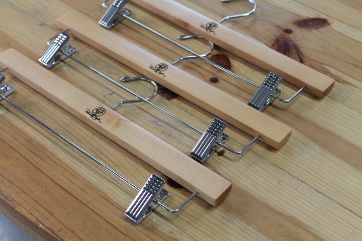 Custom Clothes Pant Hanger Clips Hanger Engraved Hard Wood Use Your Logo Customization Business Logo Personalized