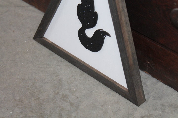 Fox Triangle Kit Woodland Hunter Forest Animals Framed 3D Handmade Art Decor Wooden Sign Raised Layered Sign