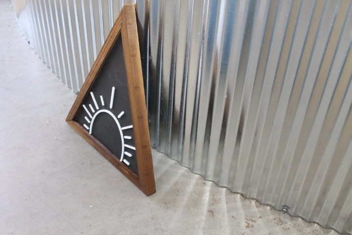 Sun Sunshine Rays Sunset Triangle Framed 3D Handmade Art Decor Wooden Sign Raised Layered Sign