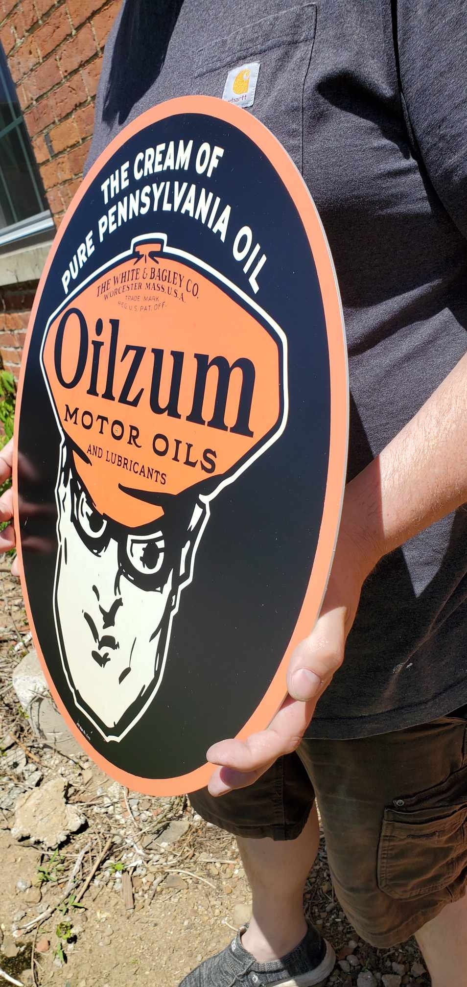 Oilzum oil Gas Station Metal sign Recreated Reproduction Man Cave Garage For Him Giftable Aluminum Memorabilia Classic Petrolina Petroleum