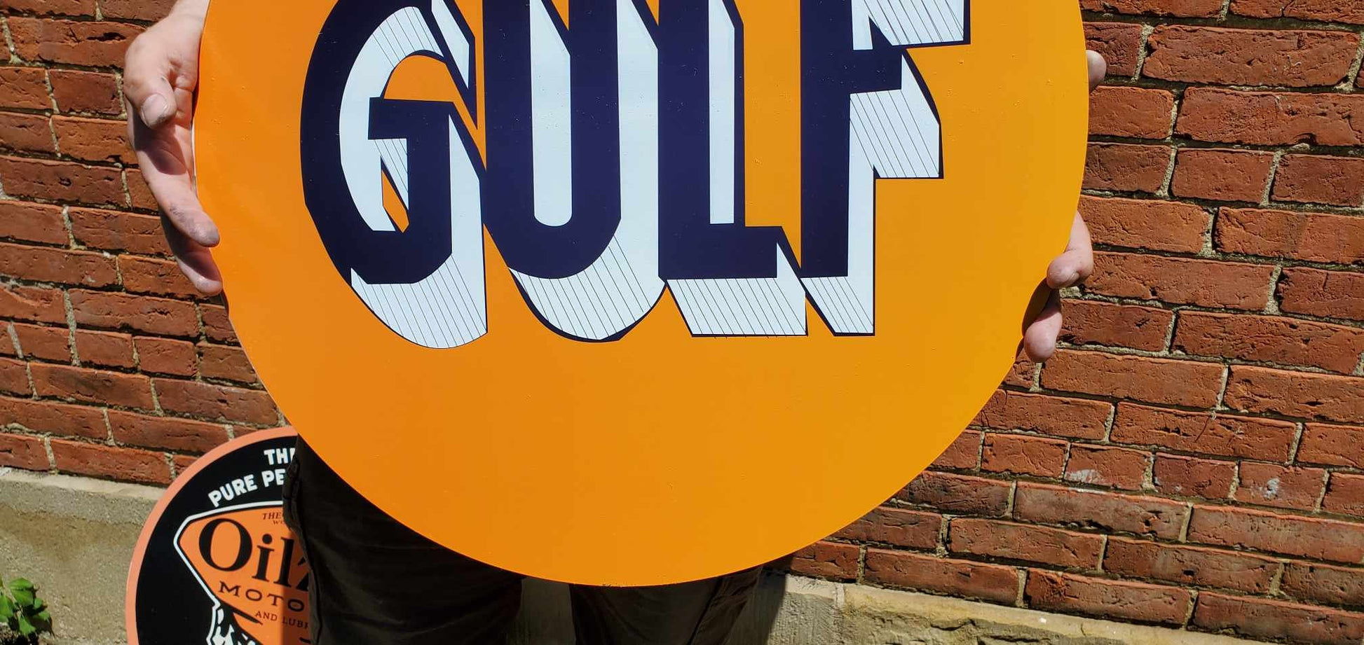 Gulf Gas Station Recreated Reproduction Man Cave Garage Sign For Him Giftable Aluminum Sign Printed Memorabilia Classic Petrolina Petroleum