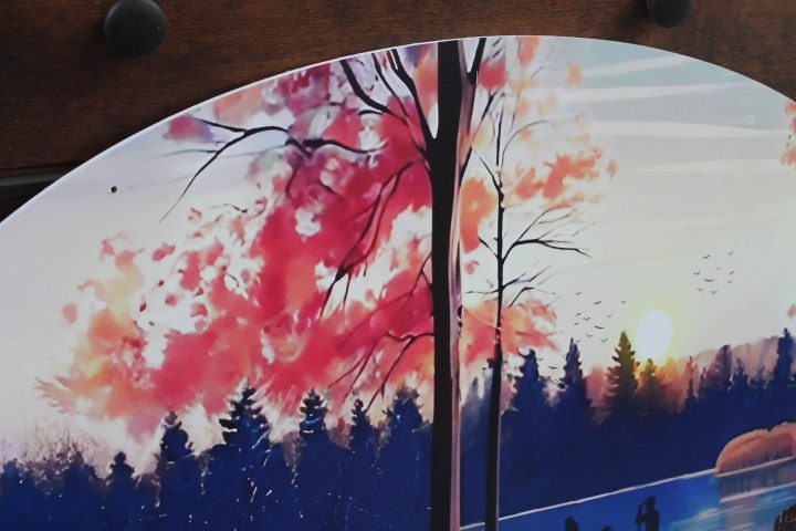 Lake Sign Deer Dock Custom Oval Weatherproof Sign PVC plastic smooth Personalized House Welcome Great for hanging or wall mounted