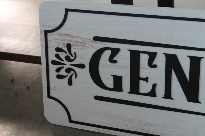 Rustic Customized General Store Personalized 3D Raised and Printed Distressed Vintage Style Co