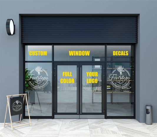 Custom Window Decal Retail Store Decal Front Door Business Sticker Custom Business Logo Decal Personalized Storefront Waterproof Sticker