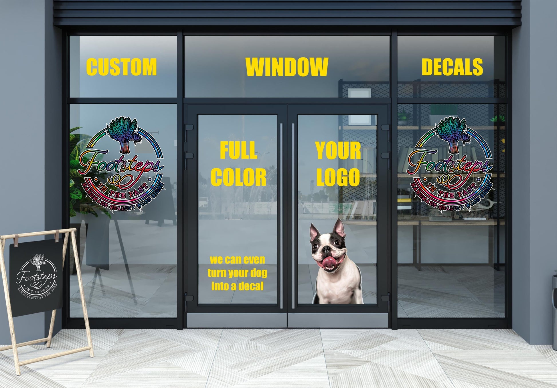 Custom Window Decal Retail Store Decal Front Door Business Sticker Custom Business Logo Decal Personalized Storefront Waterproof Sticker