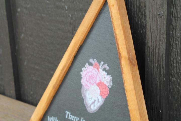 Beauty Strangeness Poe Heart Flowers Decor Triangle Quote Framed Home Decor Poem Edgar Goth