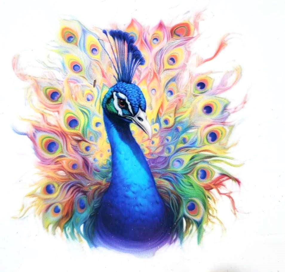 Peacock Assorted Watercolor Theme Decals Waterproof Sheet Full Color Sticker Kids Bright Fun Window Deal Wall Sticker Thermos Painted Bird