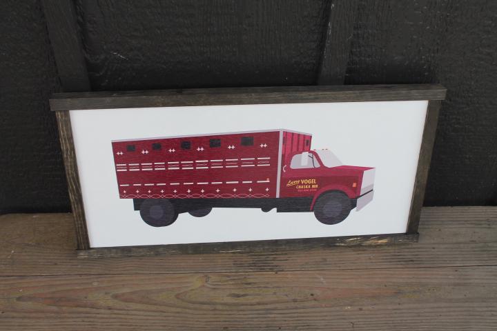 Custom Wood Sign Memorial Semi Truck Driver Trucker Vintage Photo Uvprinted Image Framed Signage Color Logo Large Personalized Decor