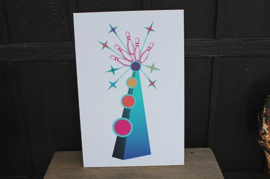 Custom Vertical Bowling Textured Rectangle Weatherproof Sign Pvc Plastic Personalized Business Logo Great Outdoors Arcade Amusement Park