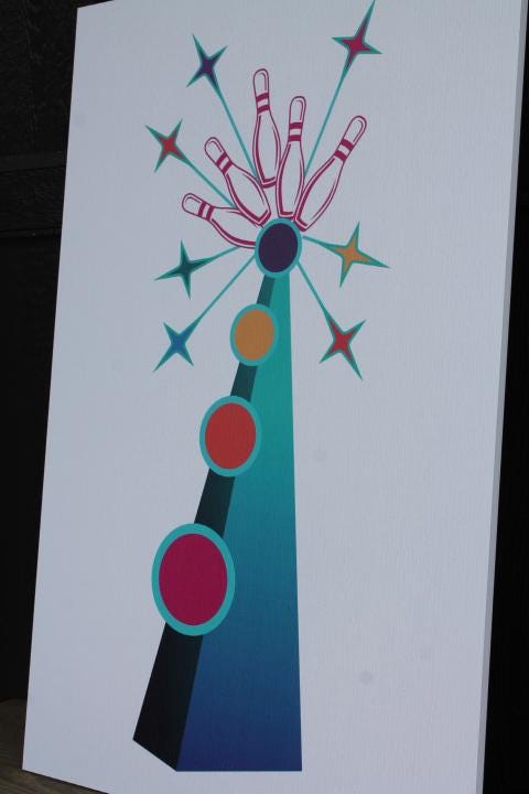 Custom Vertical Bowling Textured Rectangle Weatherproof Sign Pvc Plastic Personalized Business Logo Great Outdoors Arcade Amusement Park