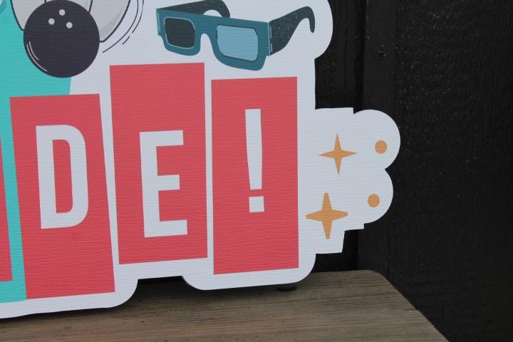 Custom Contour Arcade Bowling Game Family Fun Center Color Textured Rectangle Weatherproof Sign Pvc Plastic