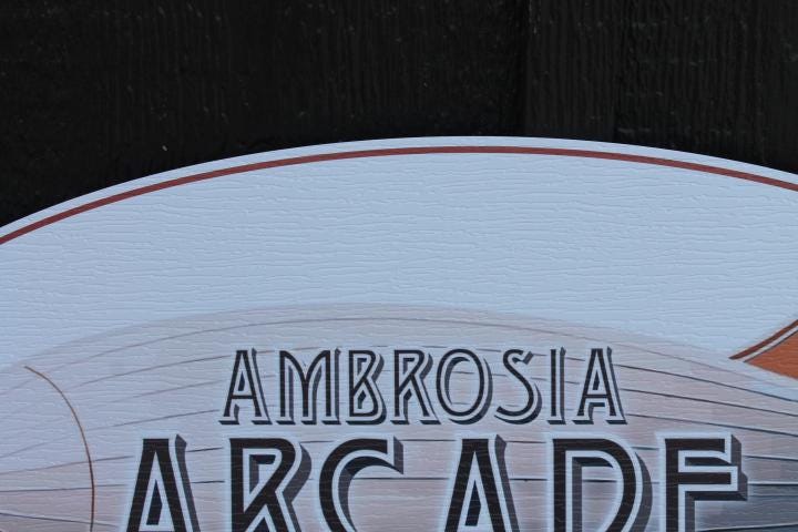 Custom Blimp Arcade Fun Game Center Textured Oval Weatherproof Sign Pvc Plastic Business Logo